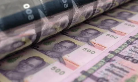 Printing Thailand Bhat Notes Stock Illustration