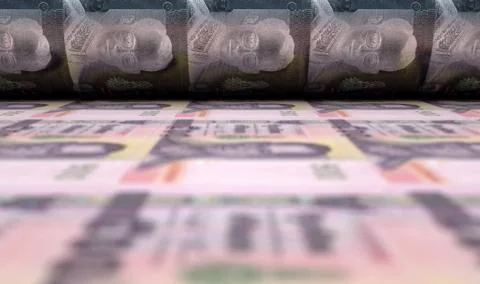 Printing Thailand Bhat Notes Stock Illustration