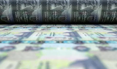 Printing UAE Dirham Notes Stock Illustration