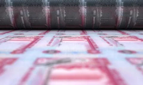 Printing UAE Dirham Notes Foto stock