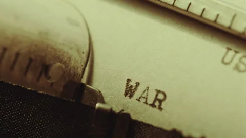 Printing USSR Warning on Document with Analog Typewriter Stock Footage 277543831