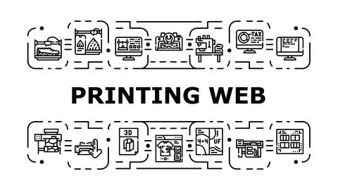 Printing web banner icon vector illustration Stock Illustration