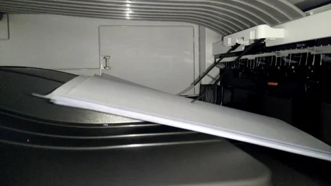 Printing white paper Stock Footage 84042707