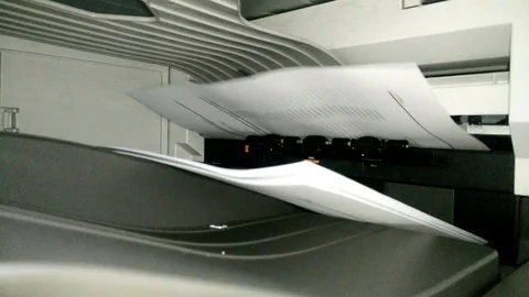 Printing white paper Stock Footage 84042743