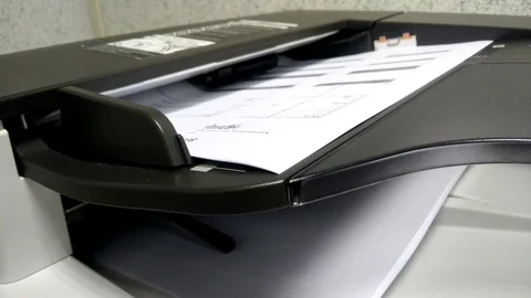 Printing white paper Stock Footage 84088335