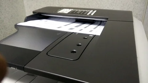 Printing white paper Stock Footage 84088378