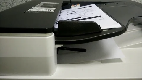 Printing white paper Stock Footage 84088441