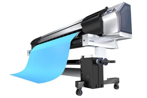 Printing on Wide Printer 스톡 일러스트