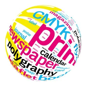 Printing Word Cloud Stock Illustration