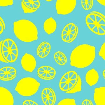 PrintLemon pattern seamless. whole fruit, slice and lemon wedge background... 스톡 일러스트