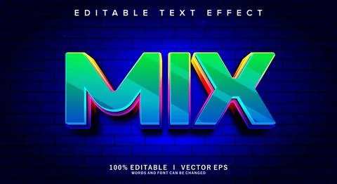 Printmix 3d vector text effect with modern style design Stock Illustration