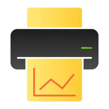 Printout flat icon. Printer color icons in trendy flat style. Print gradient Stock Illustration