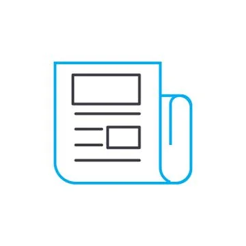Printout of the report vector thin line stroke icon. Printout of the report Stock Illustration