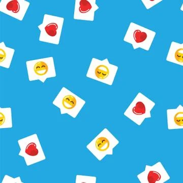 PrintPattern chat bubble in mobile message and social network. Red heart, like Stockillustratie