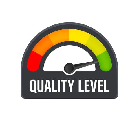 PrintQuality level meter. Satisfied Customers. Customer service. Vector stock Stock Illustration