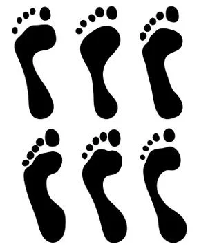 Prints of bare foot Stock Illustration