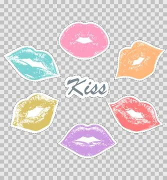 Prints of female lips Stock-Illustration
