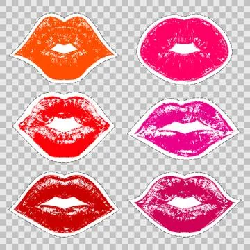 Prints of female lips Stock Illustration