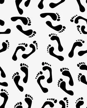 Prints of human feet Stock Illustration