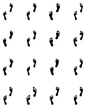 Prints of human feet Stock Illustration