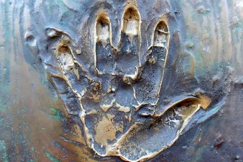 Prints of human hand. Stock Photos