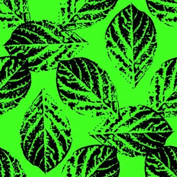 Prints of leaves of trees. Seamless pattern. Stock Illustration