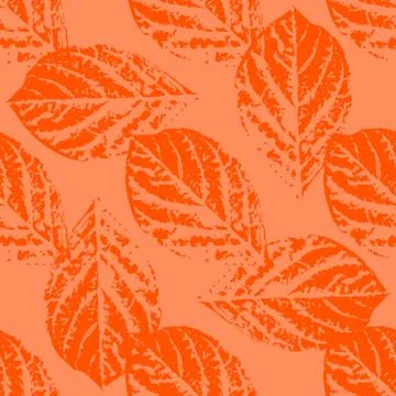 Prints of leaves of trees. Seamless pattern. Stock Illustration