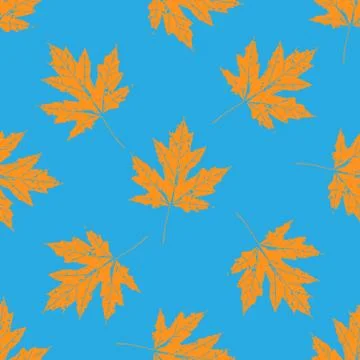 Prints of leaves of trees. Seamless pattern. Canadian Maple. Stock Illustration