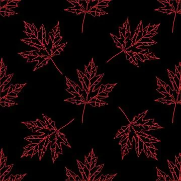 Prints of leaves of trees. Seamless pattern. Canadian Maple. 스톡 일러스트