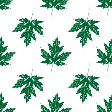 Prints of leaves of trees. Seamless pattern. Canadian Maple. 스톡 일러스트
