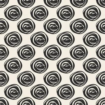 PrintSEAMLESS FABRIC PATTERN BACKGROUND WITH MONOCHROME HAND DRAW POLKA DOT Stock Illustration