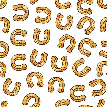 PrintSeamless pattern horse shoe on white background. Stock Illustration