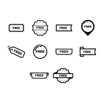 PrintThin line free icon set Stock-Illustration