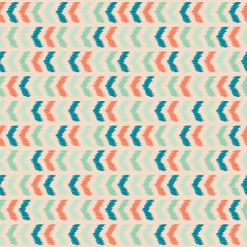 PrintVector colorful ikat arrows repeat seamless pattern. Blue and orange colors Stock Illustration