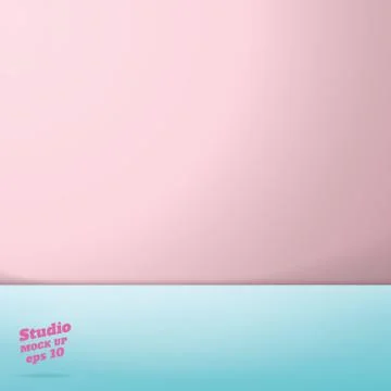 PrintVector of Empty pastel pink and blue two tone color studio room backgrou Illustrazione stock