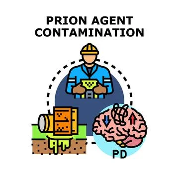 Prion agent contamination hazard concept developing 스톡 일러스트