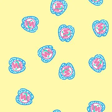 Prion diseases vector seamless pattern Stock Illustration