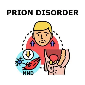 Prion disorder affecting human brain and nervous system Illustrazione stock
