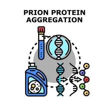 Prion protein aggregation causing neurological disease concept Illustrazione stock