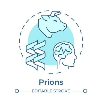 Prions soft blue concept icon Stock Illustration
