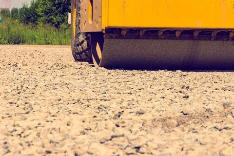 Prior grading enables compaction, its step prevents future settlement or Stock Photos