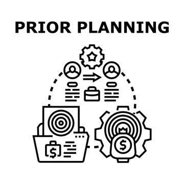 Prior planning process achieving business goals concept 스톡 일러스트