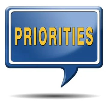 Priorities button Illustrazione stock
