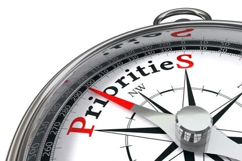 Priorities concept compass Stock Illustration