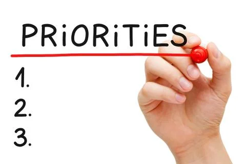 Priorities list 스톡 사진