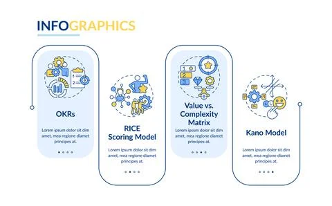 Prioritization frameworks, optimization rectangle infographic template 스톡 일러스트