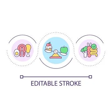 Prioritize good nutrition loop concept icon Stock Illustration