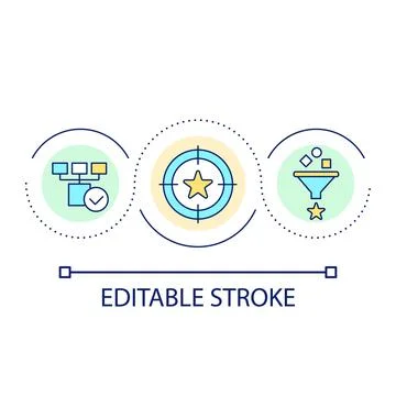Prioritize information loop concept icon 库存插图