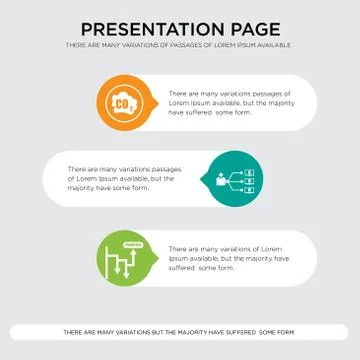 Prioritize, program management, co2 emissions presentation design template in Stock Illustration