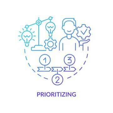 Prioritizing blue gradient concept icon 스톡 일러스트